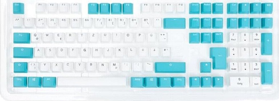 Ducky Ducky Keycap Set, PBT, ISO (DE) - weiß/blau