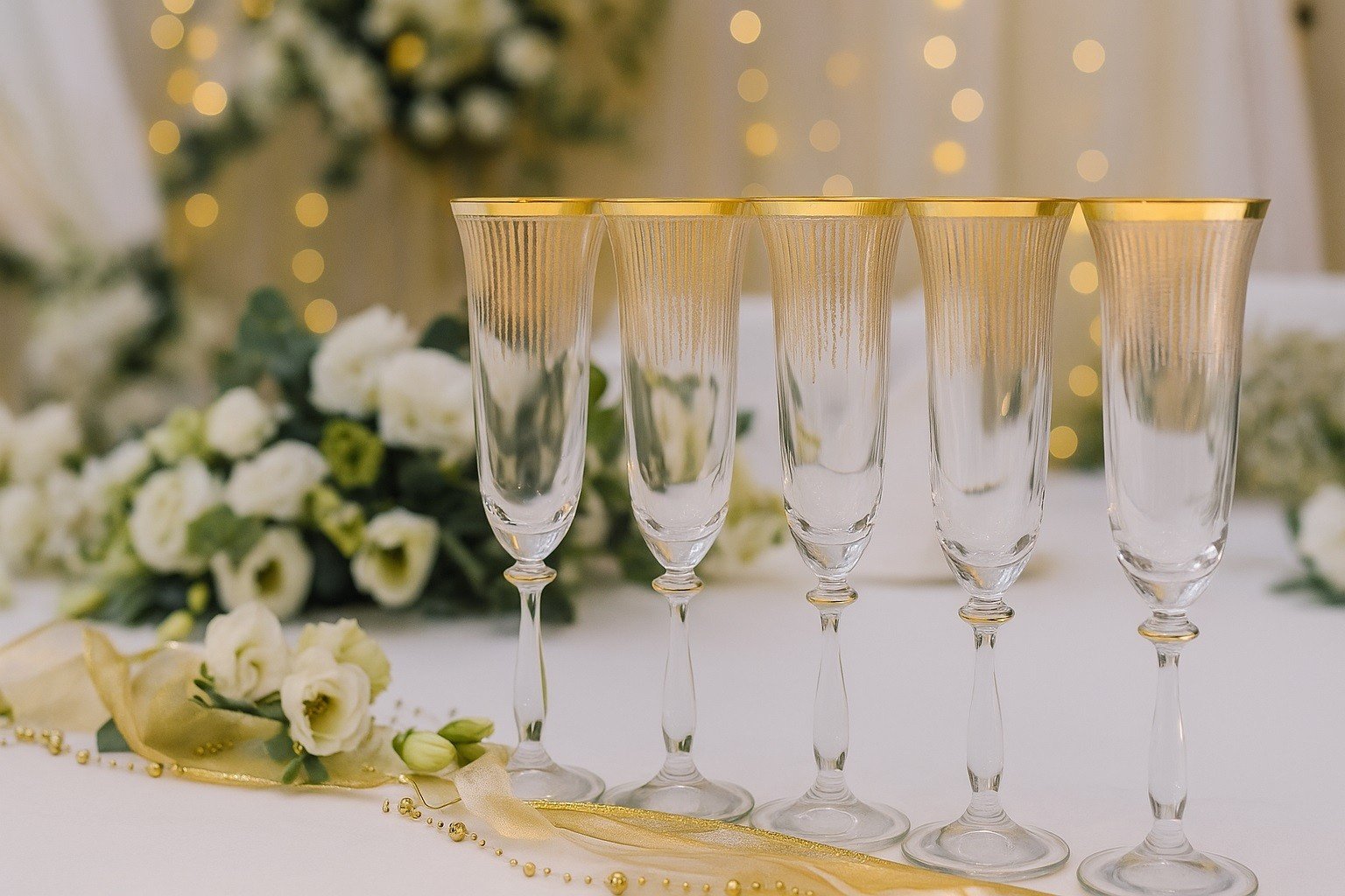 Komplet 6 kieliszków do szampana 190 ml Koral Gold