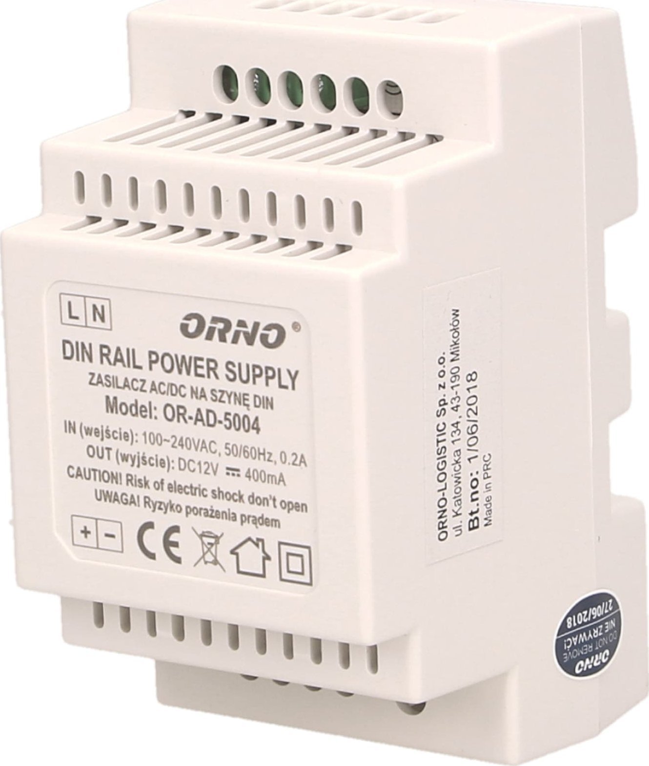 Orno Zasilacz impulsowy na szynę DIN 12V, 0,4A