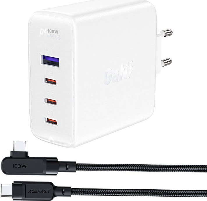 Ładowarka Acefast Ładowarka sieciowa Acefast A37 PD 100W GaN, 4x USB, 100W (biały)