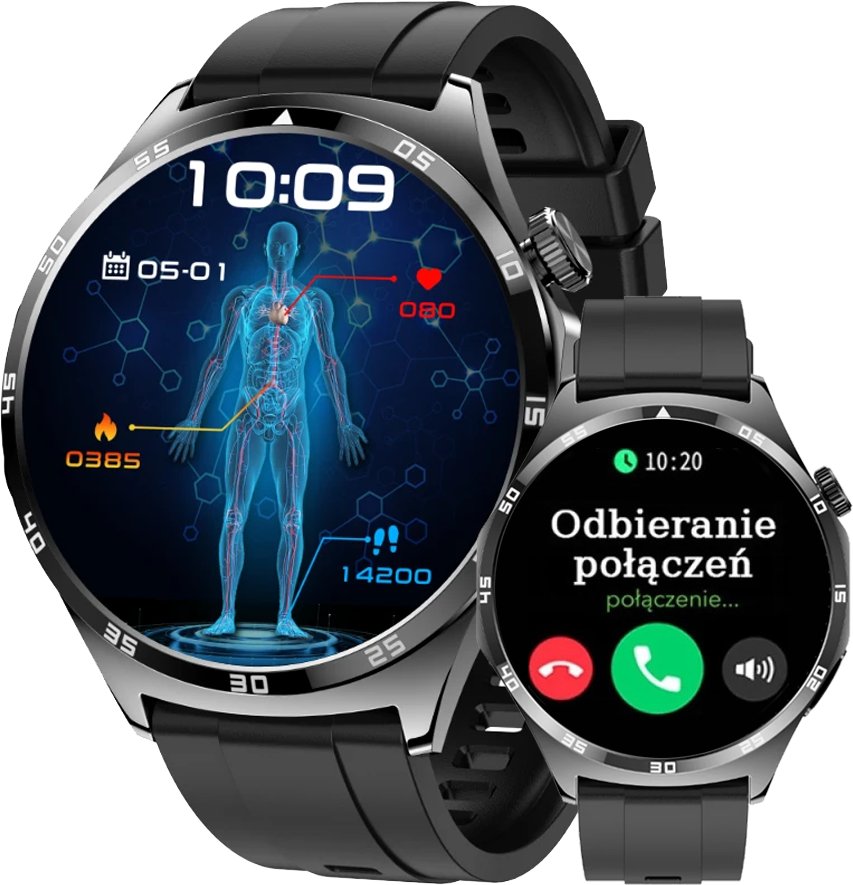 SMARTWATCH męski Rubicon F38 black/black silicon PROF