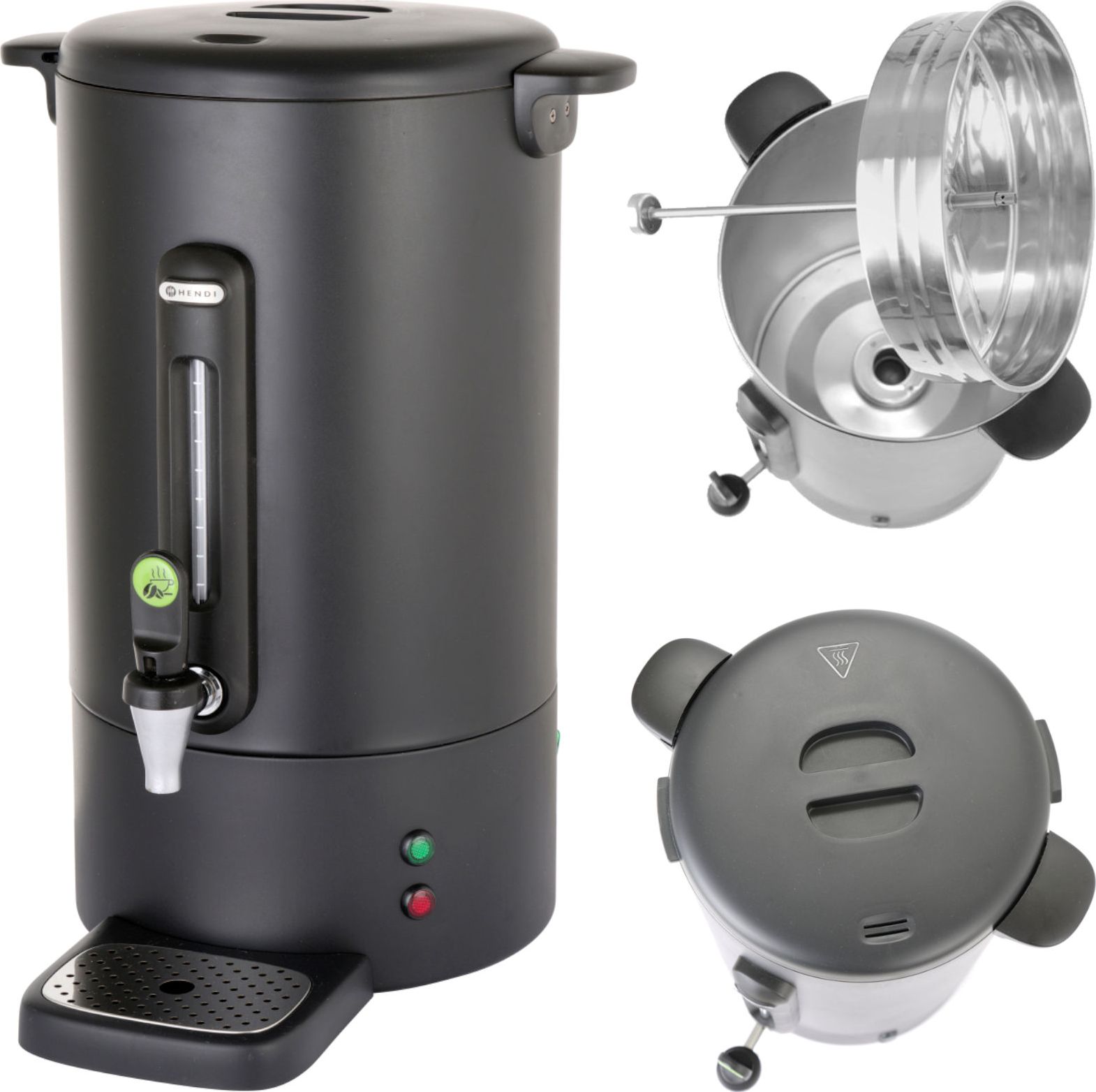 Hendi Zaparzacz perkolator do kawy z niekapiącym kranikiem czarny Concept Line 13 l - Hendi 211489 Zaparzacz perkolator do kawy z niekapiącym kranikie