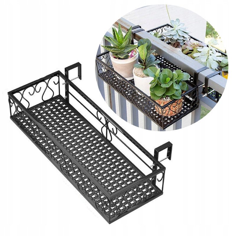 DONICA Balkonowa METALOWA STELAŻ Czarny MAT 60cm