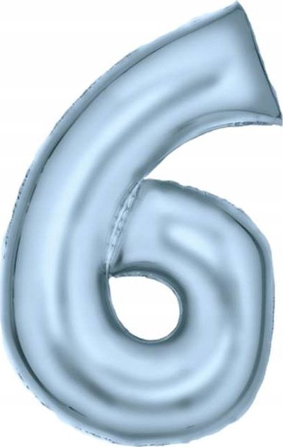 AMSCAN Balon foliowy cyfra 6 satynowy pastelowy niebieski 86cm spakowany 9917338