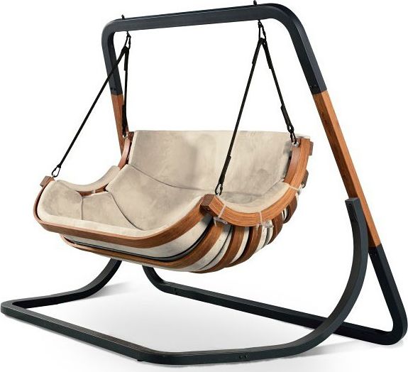 Elior Podwójny beżowy fotel wiszący do ogrodu - Pasos 4X