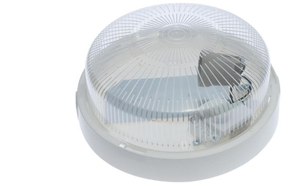 Oprawa oświetleniowa RITA z czujnikiem ruchu, E27, 18W, IP44, IK10, biała, klosz poliwęglan przeźroczysty D.3170R