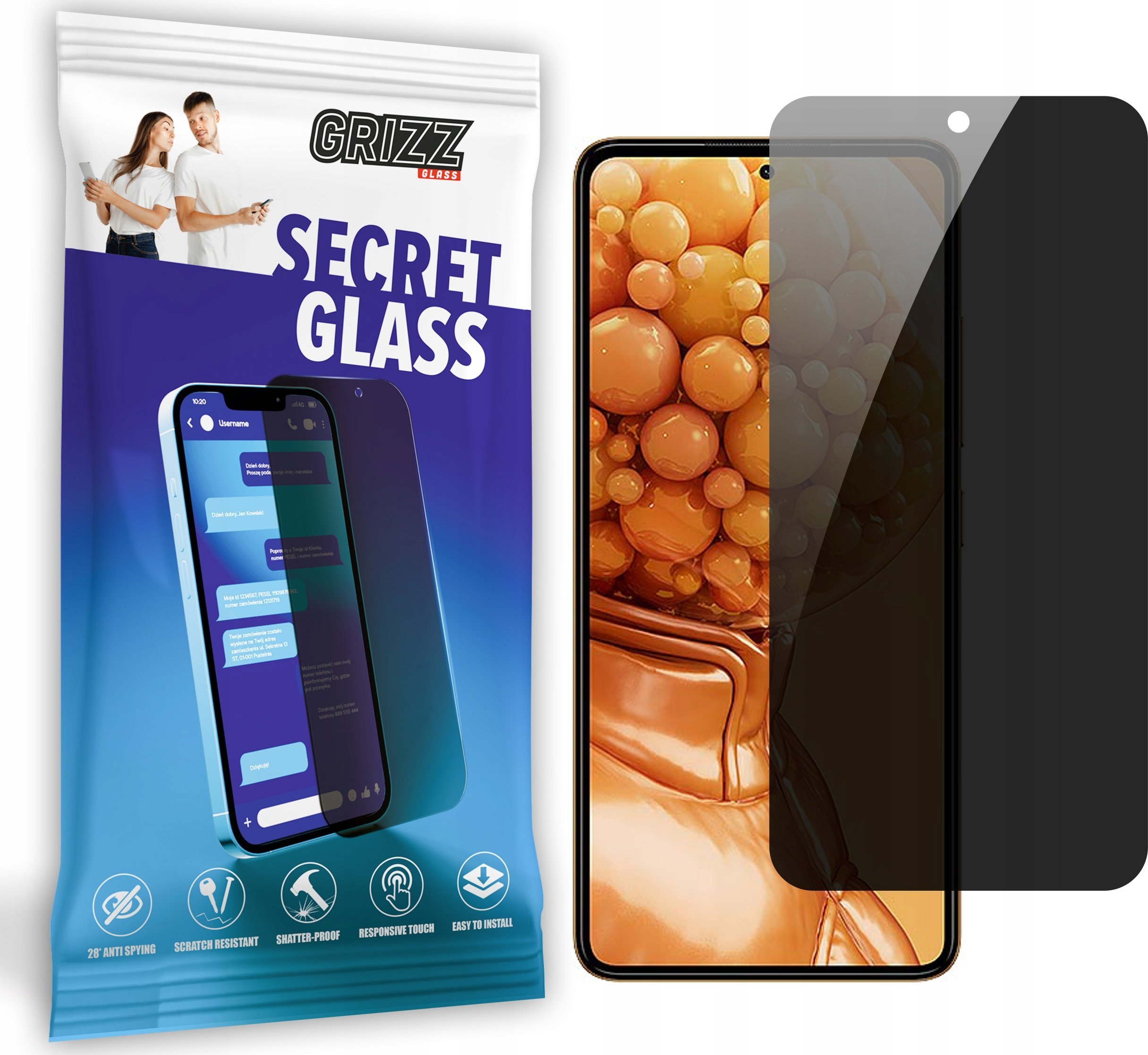 GrizzGlass Szkło prywatyzujące GrizzGlass SecretGlass do HMD Pulse Plus
