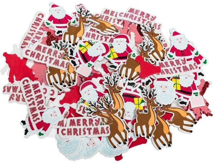 Naklejki z pianki mikołaje 120szt