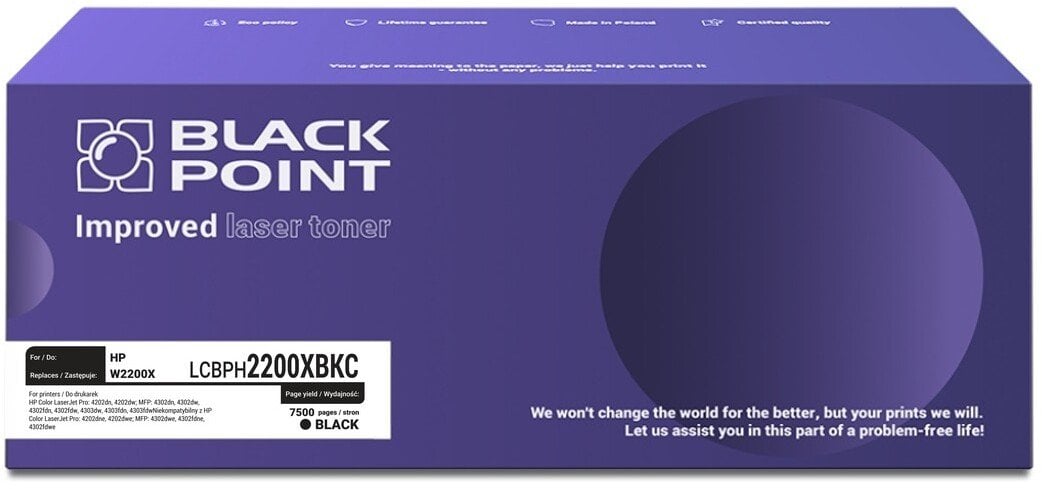 [LCBPH2200XBKC] Toner Black Point Color (HP W2200X) chip NEW