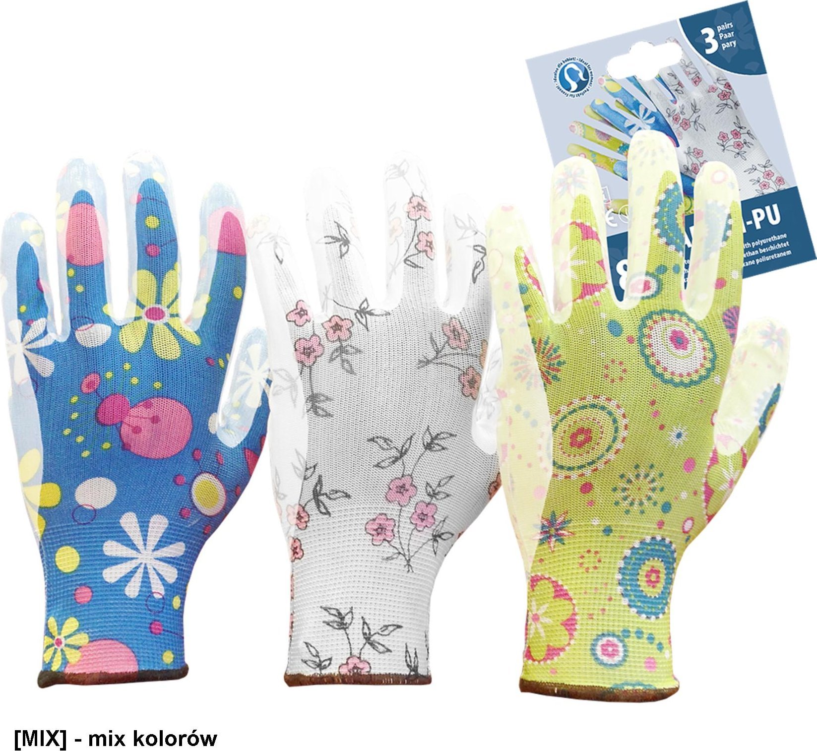 R.E.I.S. RGARDEN-PU - rękawice ochronne z poliestru, powlekane poliuretanem ze ściągaczem - 6,7,8,9. 3 pak 9