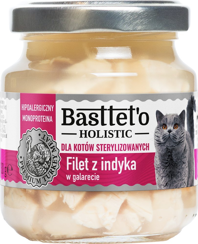 Basttet'o Holistic filet z indyka w galerecie dla kotów sterylizowanych 130g