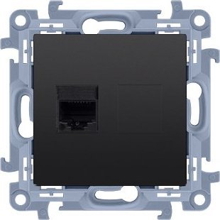 Kontakt-Simon Gniazdo komputerowe pojedyncze RJ45 kategoria 6 (moduł), czarny mat, SIMON10