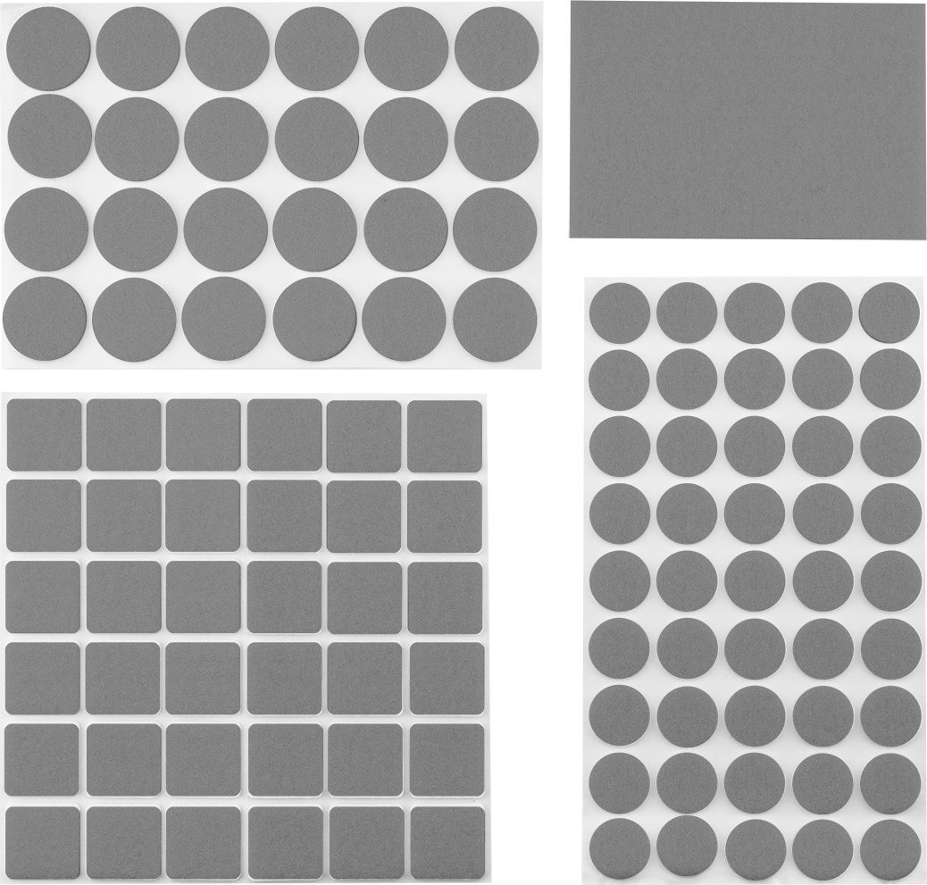 Topex Podkładki filcowe samoprzylepne, szare, 106 szt.