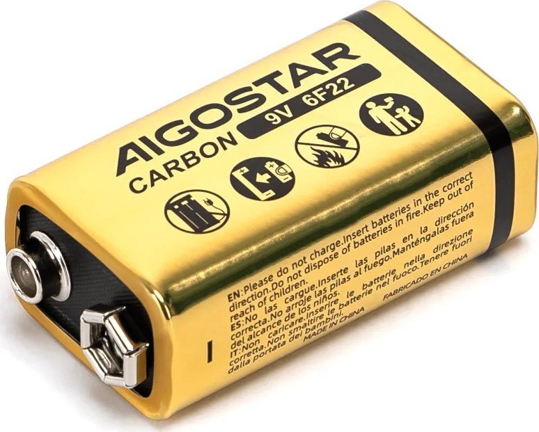 Aigostar Bateria alkaliczna cynkowo-węglowa 6F22 9V 1 szt. Bateria alkaliczna cynkowo-węglowa 6F22 9V 1 szt.