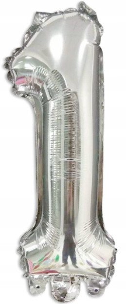 Balon Foliowy Srebrny Cyfra 1 Na Urodziny 40Cm - Dekoracja Xl