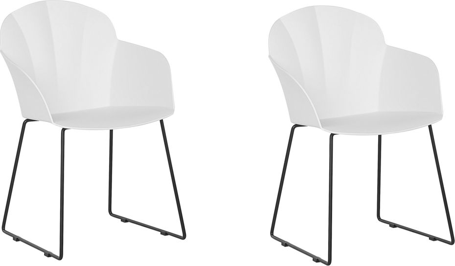 Beliani Zestaw 2 krzeseł do jadalni biały SYLVA