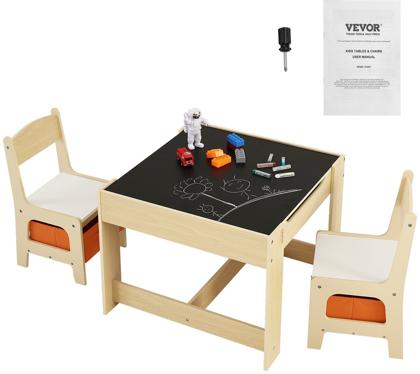 Stolik dziecięcy + tablica kredowa i dwa krzesełka