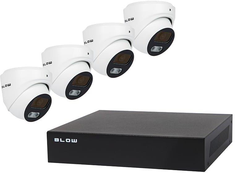 Zestaw monitoringu PoE BLOW 4x5MP 1TB BL-KI5T4/PoE/1TB 4x kamery kopułowe 5MP dysk HDD1TB