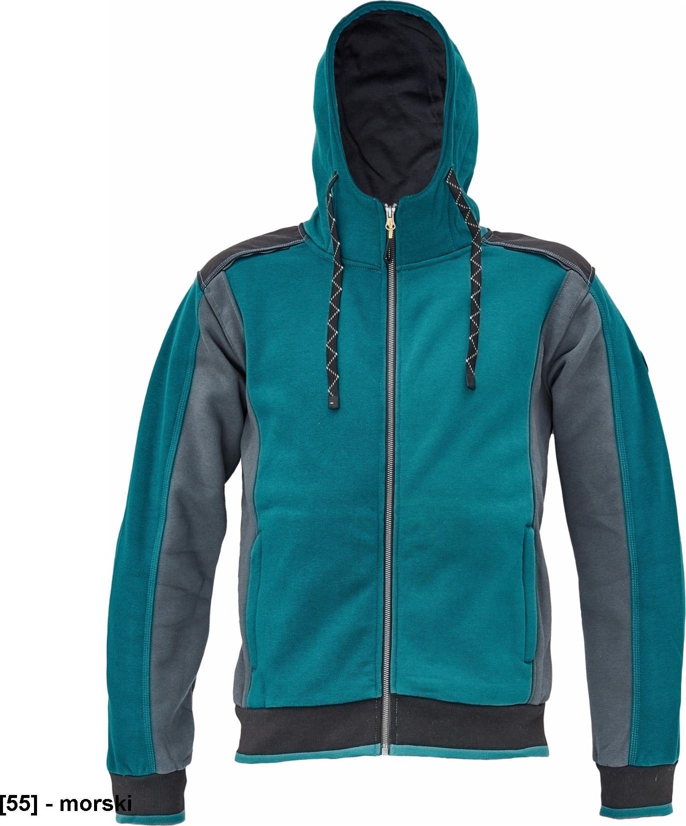 CERVA DAYBORO - męska bluza, kaptur, odblaskowe elementy, 55% bawełna, 45% poliester - morski 4XL