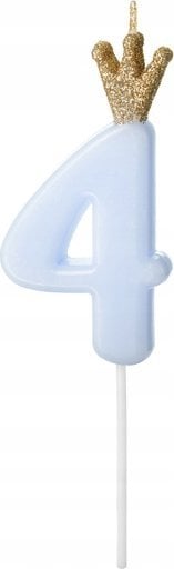 Świeczka urodz.Cyferka 4 j.nieb.9,5cm 71749