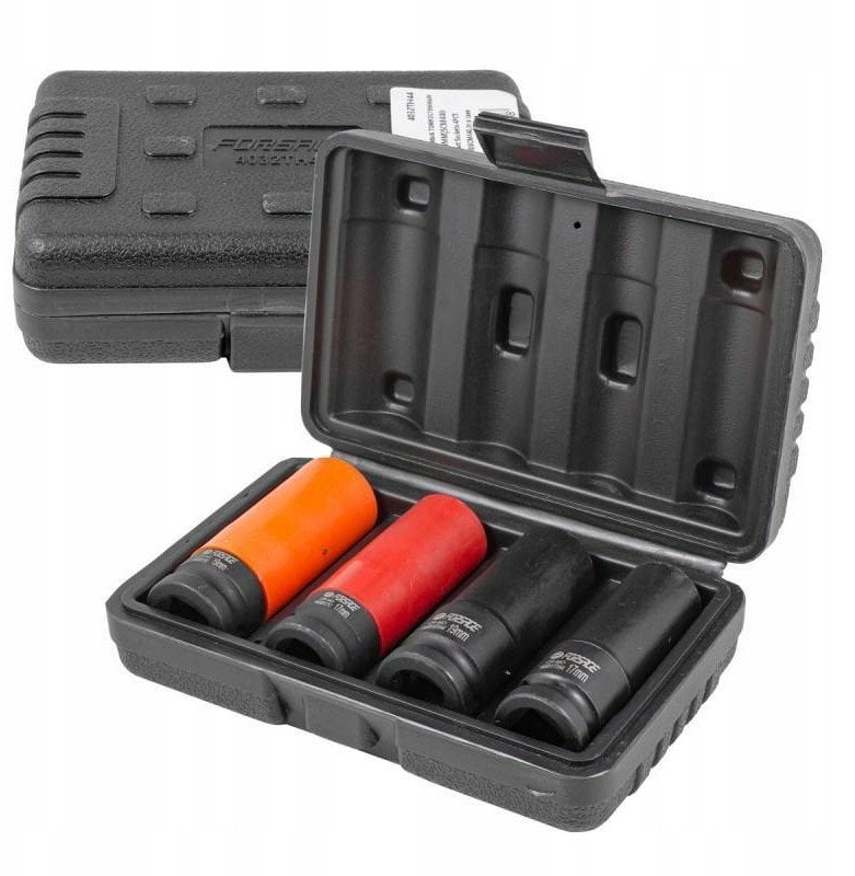 Forsage Zestaw nasadek udarowych cienkościennych 1/2" (6-kątnych) 4el. (17,19+17.19mm)