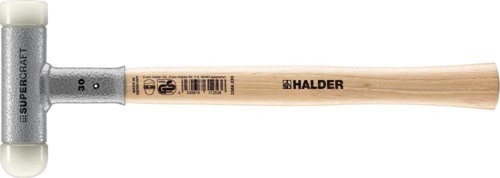 Młotek z miękkim bijakiemSUPERCRAFT,30mm z 1 zaokrągloną główką bezodrzutowy HALDER