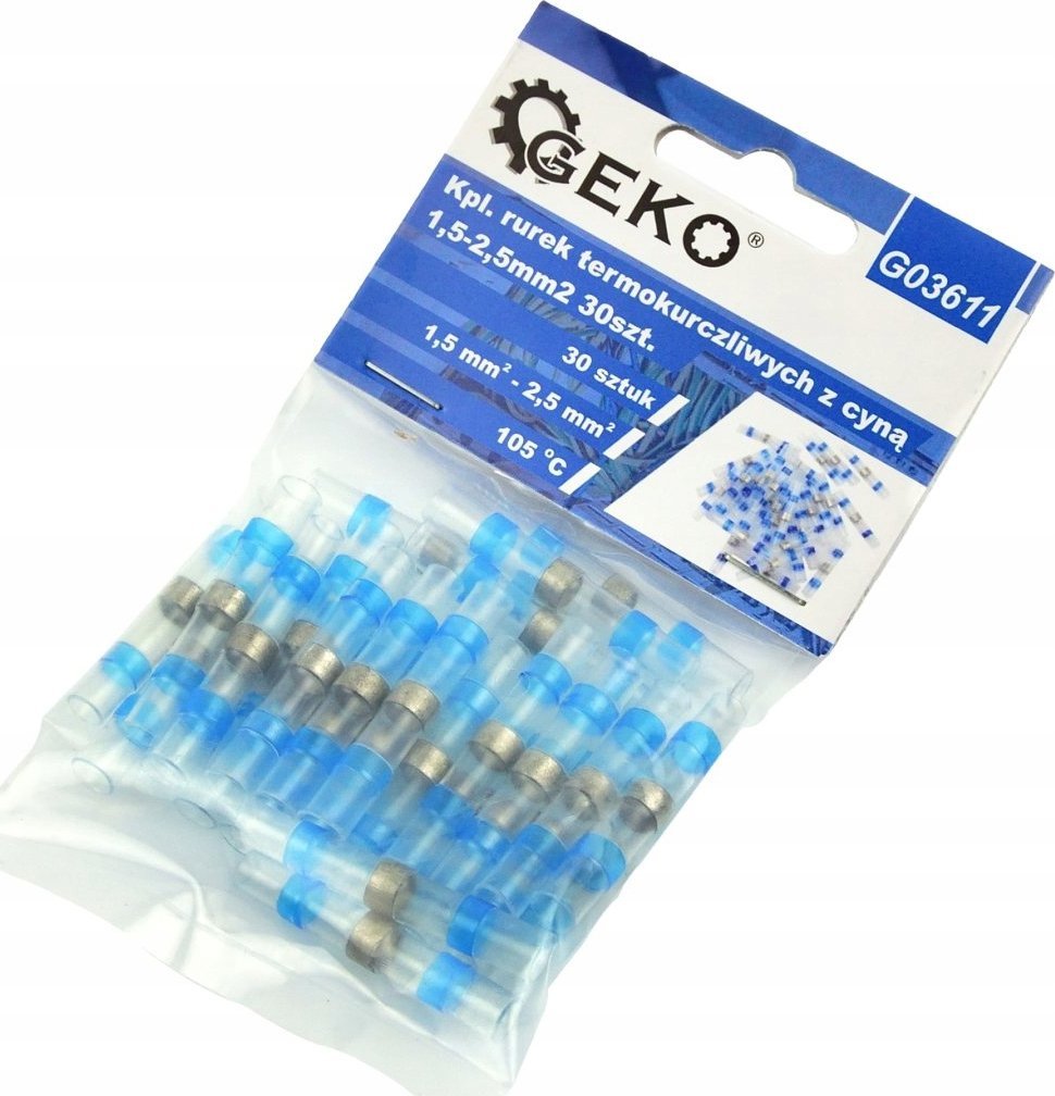 Geko Złączki rurki koszulki termokurczliwe z cyną 1,5-2,5mm2 30szt. (500)
