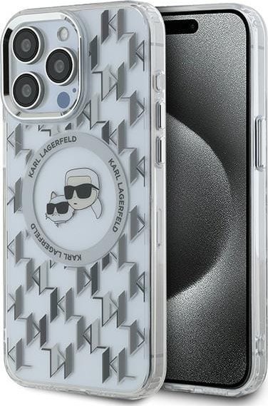 Karl Lagerfeld Karl Lagerfeld KLHMP15XHMCKMHT iPhone 15 Pro Max 6.7" przezroczysty/transparent IML Monogram Karl&Choupette Head MagSafe