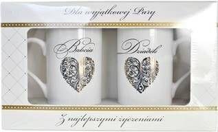Kubek komplet Q Babcia/Dziadek (serce)