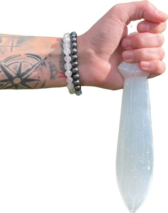 Art-Pol Selenitowy nóż rytualny - Spiralny