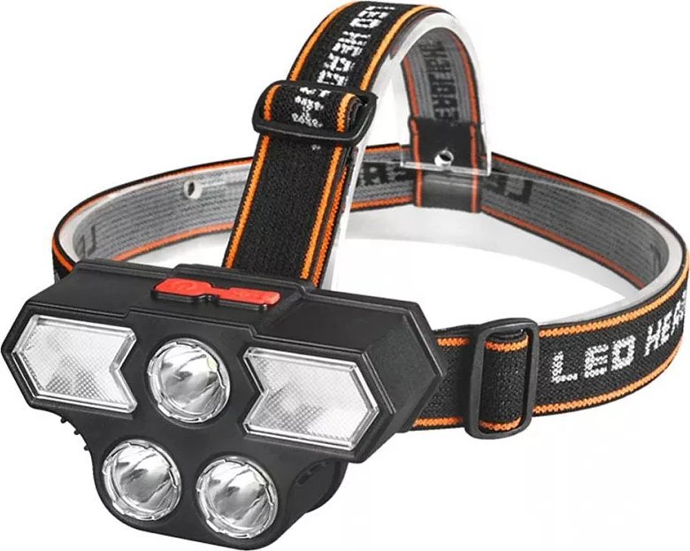 Latarka Tech-Led Latarka czołowa super jasne 3 LED światło ostrzegawcze ładowana z USB Latarka czołowa super jasne 3 LED światło ostrzegawcze ładowana