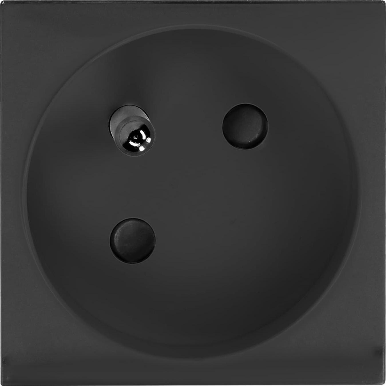 Orno NOEN FR, gniazdo modułowe 45x45mm kątowe - 45 1x2P+Z, typ E French, 16A 250V, czarne