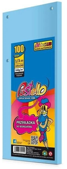 Alfa Pastello Przekładka do segregatora 1/3 A4 100K IT120 nieb