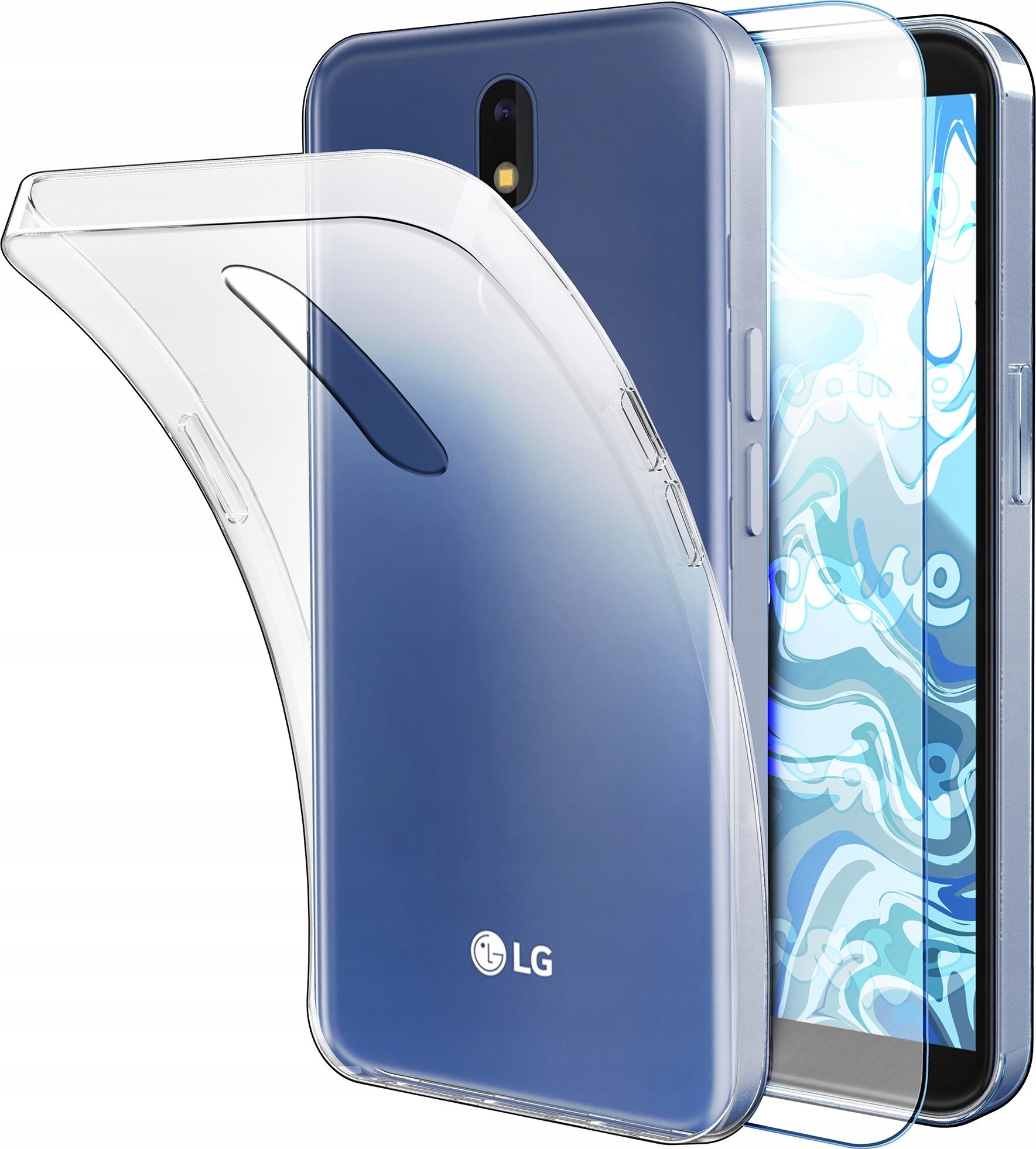 Etui Do LG K40 (Przezroczyste, Silikonowe, Ochronne, Case) Szkło 9H