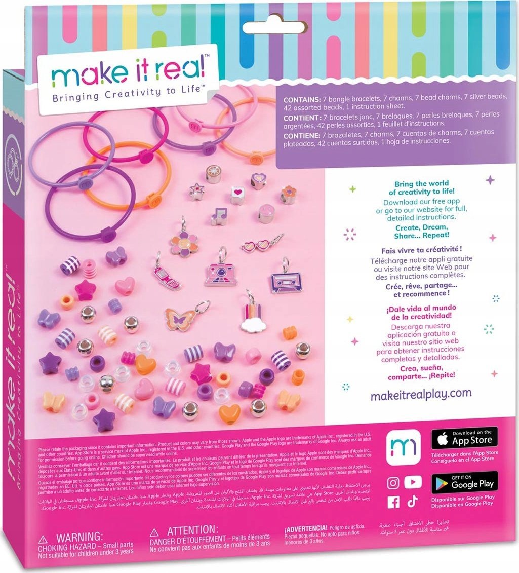 Make it real MAKE IT REAL Zestaw Bransoletki Z Koralików, zabawka kreatywna