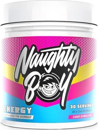 Naughty Boy - Przedtreningówka, Energy, Candy Bubblegum, Proszek 390g