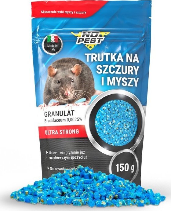 NO PEST Trutka na Szczury i Myszy 150g Środek Granulat Ziarno Trucizna na Myszy Szczury Gryzonie
