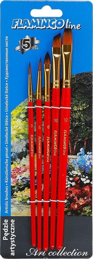 Titanium Pędzle artystyczne syntetyczne mix 5szt