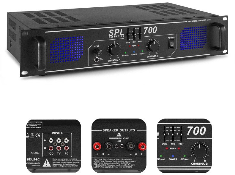 Wzmacniacz 2x 350W SPL700 Skytec one size