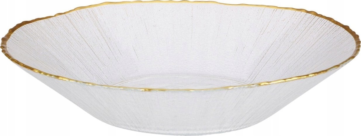 Home Styling Collection Szklany talerz głeboki ze złotą obwódką DATURA, 20 cm