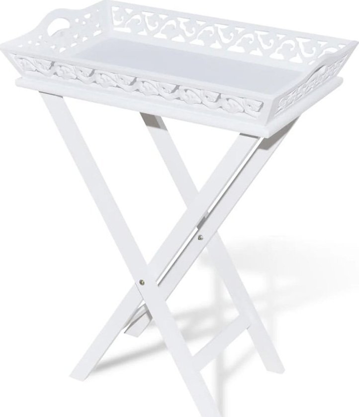 Elior Biały stolik boczny z tacą - Dara