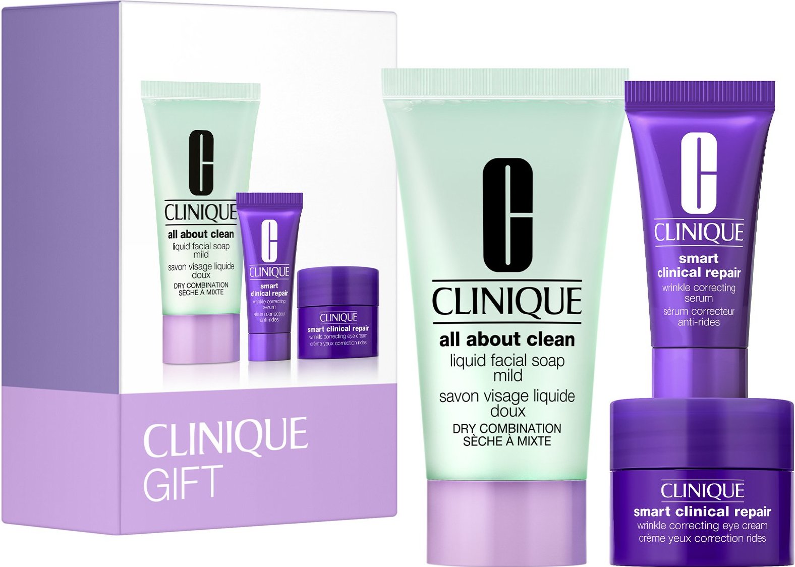 Clinique Smart Clinical Repair Eye 5Ml + All About Clean 30Ml + Smart Clinical Repair Wrinkle Serum - 5Ml