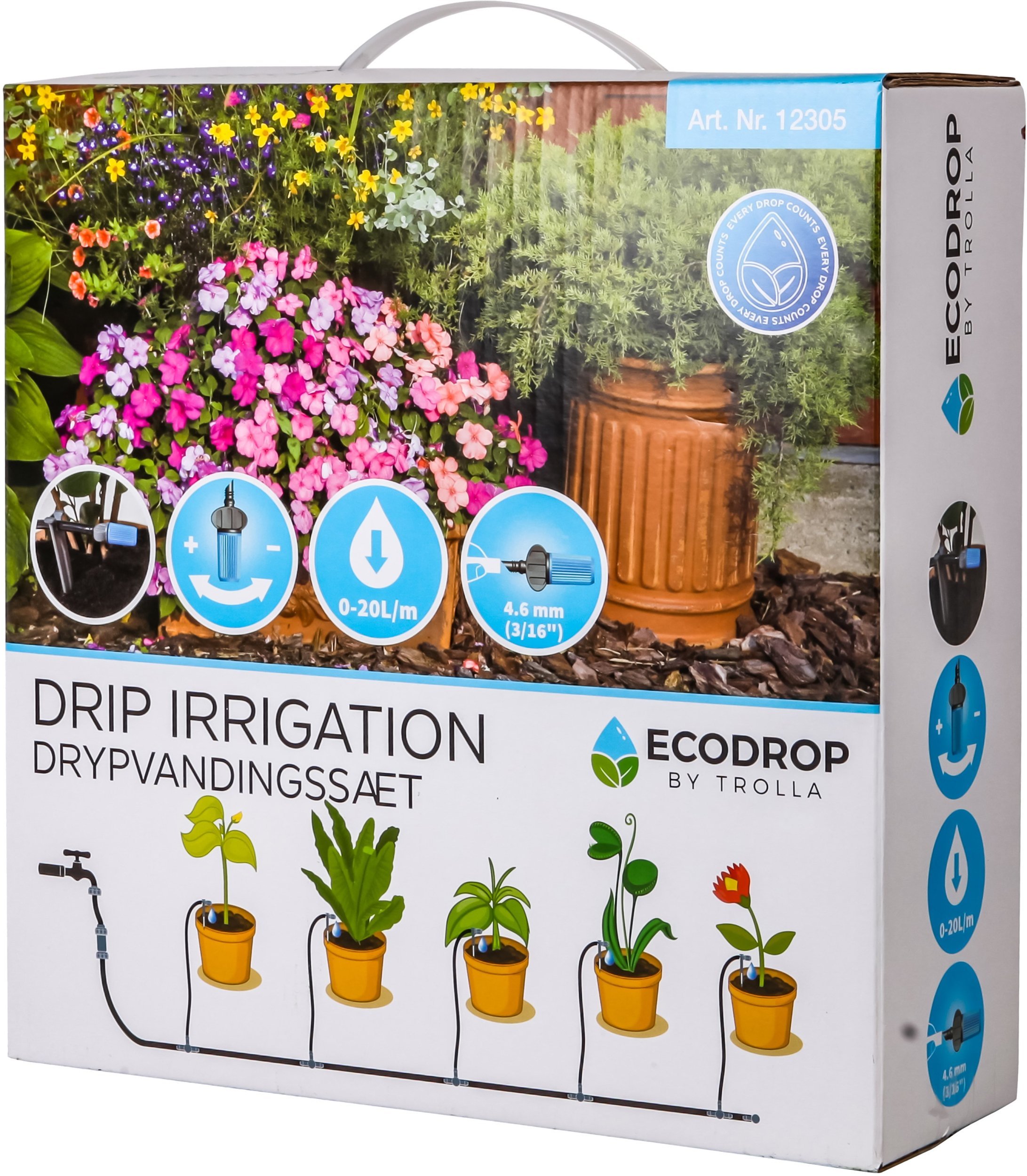 TROLLA Drypsystem 1 t/5 krukker, Ecodrop