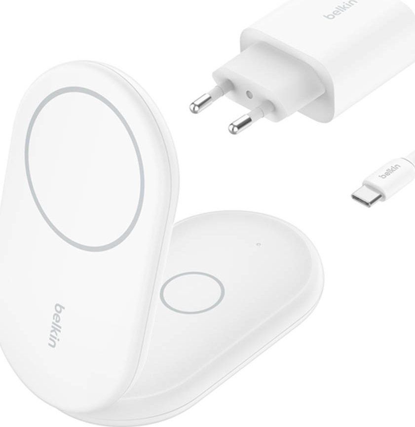 Ładowarka Belkin Belkin BOOST Charge magneti. 15W 2in1 +output/USB-C wh.WIZ028vfWH