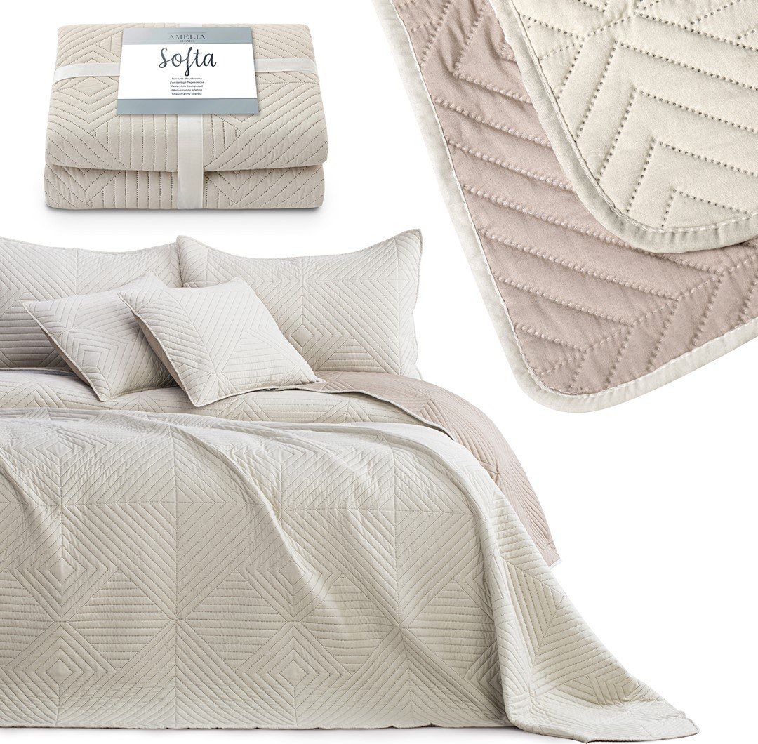AmeliaHome BEDS/AH/SOFTA/BEIGE+CAPPUCINO/170x270