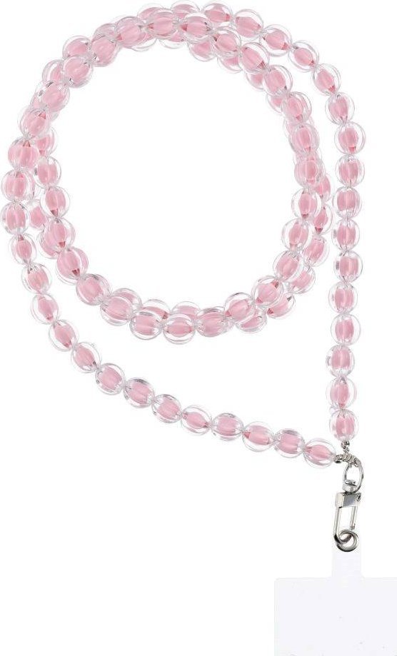 OEM Zawieszka COLORFUL do telefonu / długość sznura 120cm (60cm w pętli) / na szyję - różowy