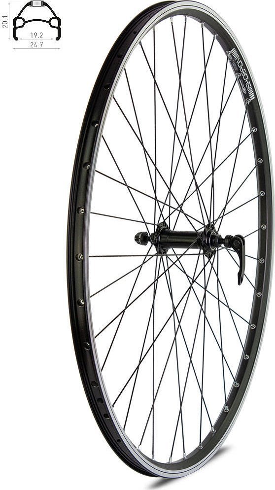 Triton Koło przód 28" piasta XMX-A281QF łożyska maszynowe, obręcz Rodi Skorpion czarna -szprychy czarne Uniwersalny