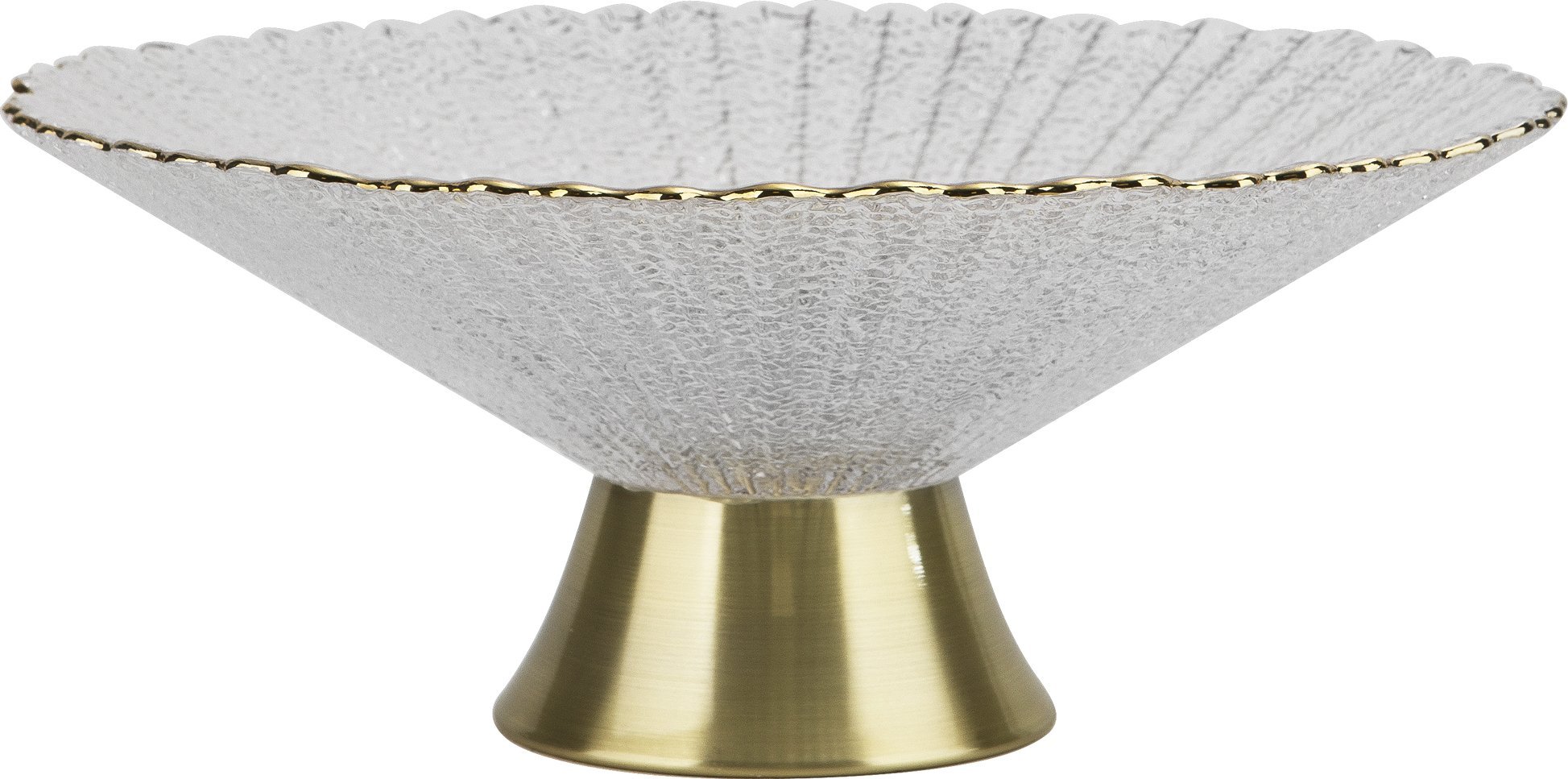 Art-Pol Patera szklana dekoracyjna ze złotą stopką 162397