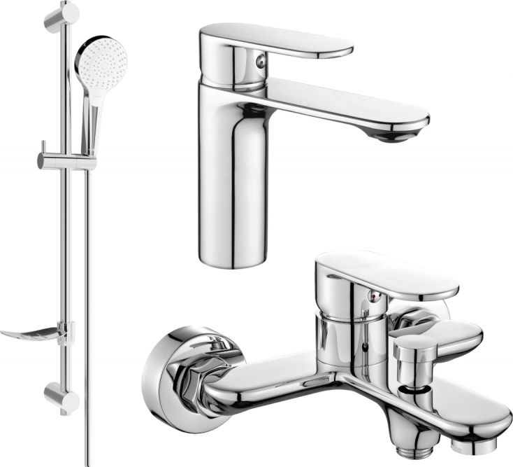 Mexen Mexen Milo DF05 zestaw wannowy, chrom - 71303DF05-00