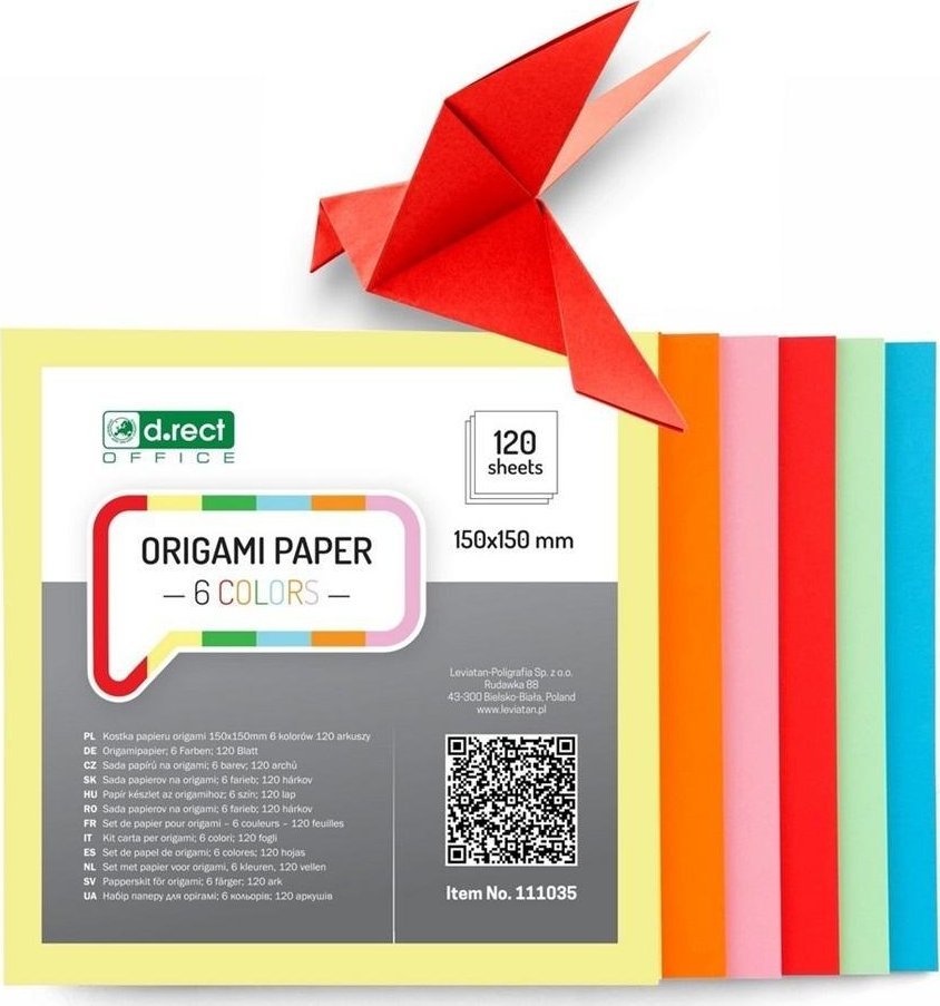 Kostka origami 150x150mm 6 kolorów 120ark